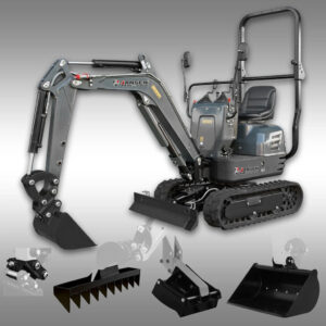 Jansen MB-700 Minibagger, 8,5 PS Benzin, Komplett-Set, Verstellfahrwerk