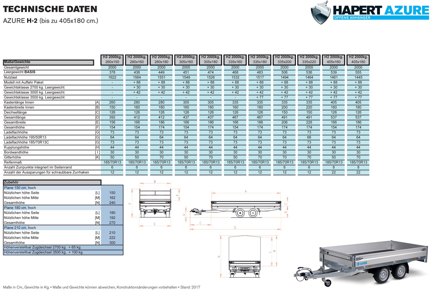 Hapert Azure H-2 – 2700 – 3350 x 1800 Bereifung 185 R 14 C - Image 5