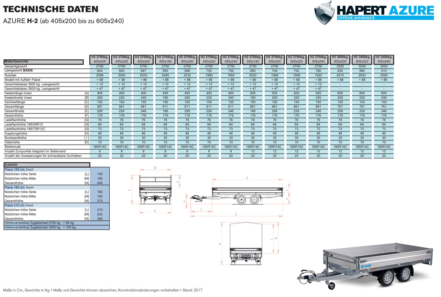 Hapert Azure H-2 – 2700 – 5050 x 1800 Bereifung 185R 14C - Image 5